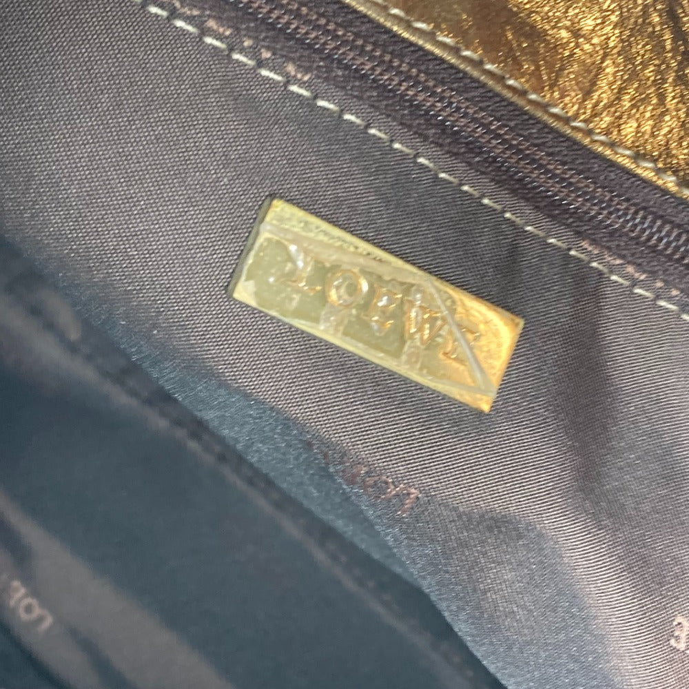 LOEWE Shoulder Bag leather Metallic brown logo anagram