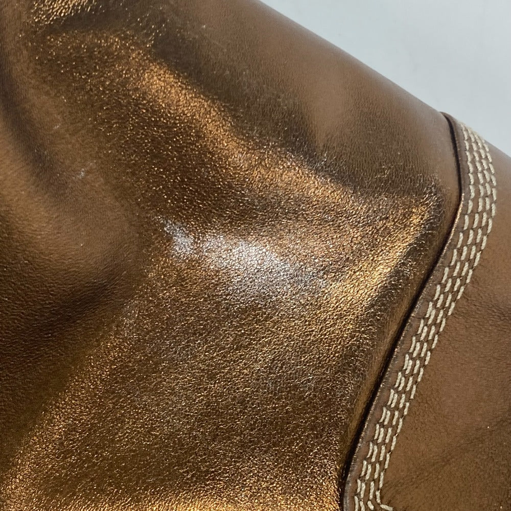LOEWE Shoulder Bag leather Metallic brown logo anagram