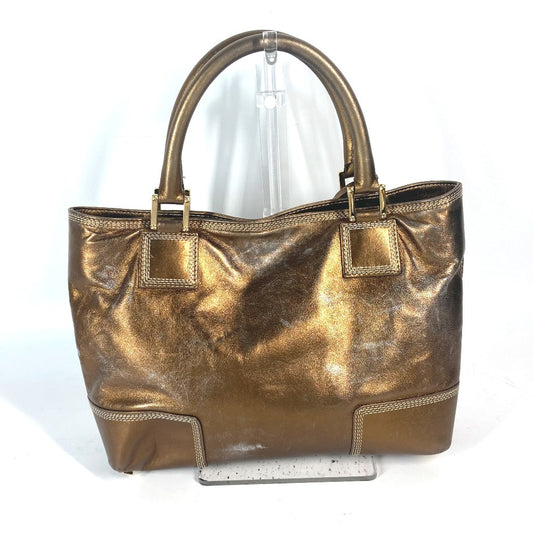 LOEWE Shoulder Bag leather Metallic brown logo anagram