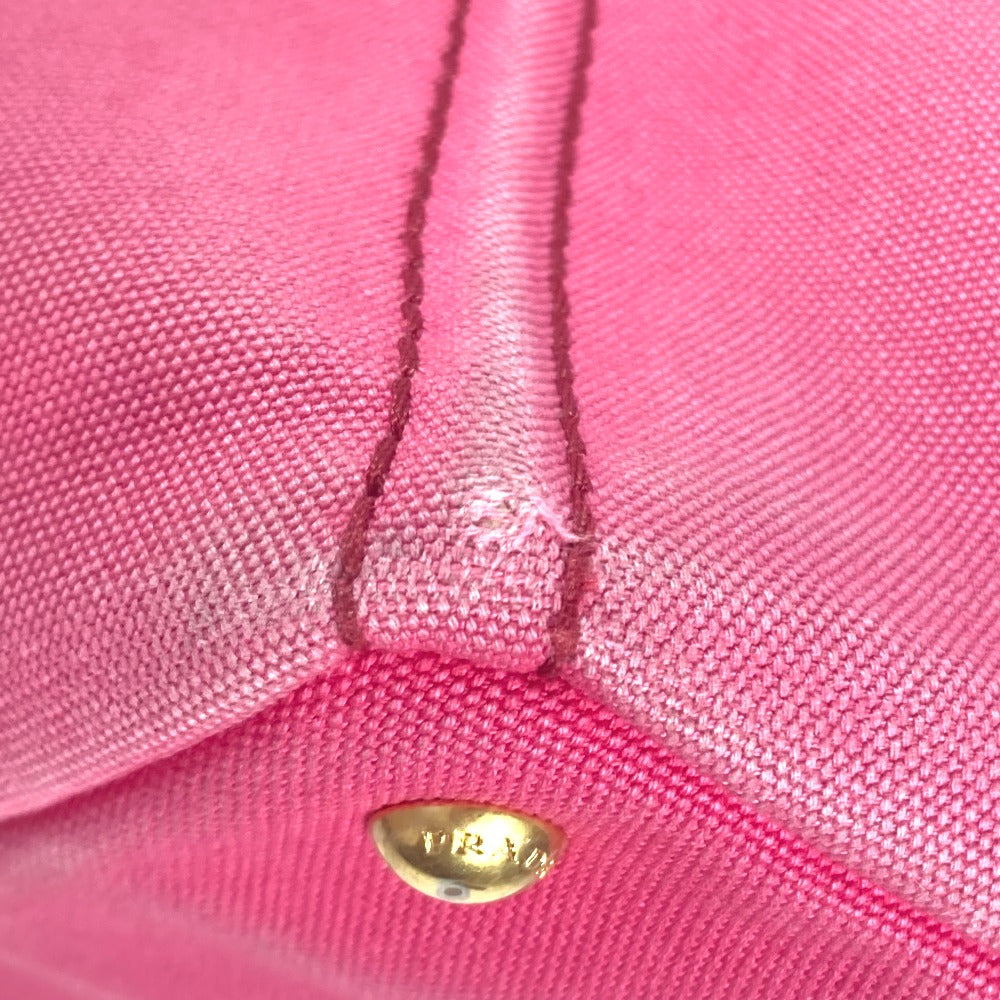 PRADA Handbag canvas pink Canapa logo M Women Used Authentic