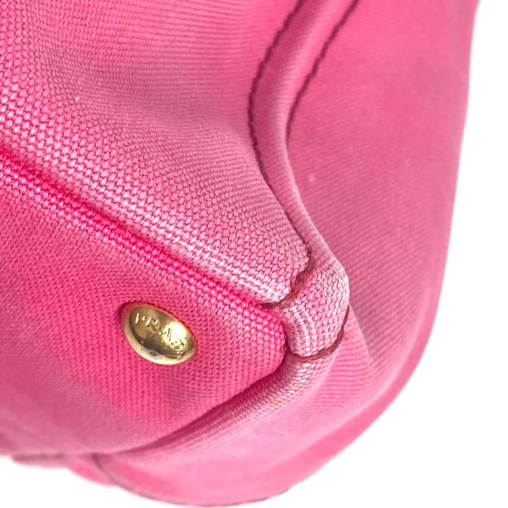 PRADA Handbag canvas pink Canapa logo M Women Used Authentic