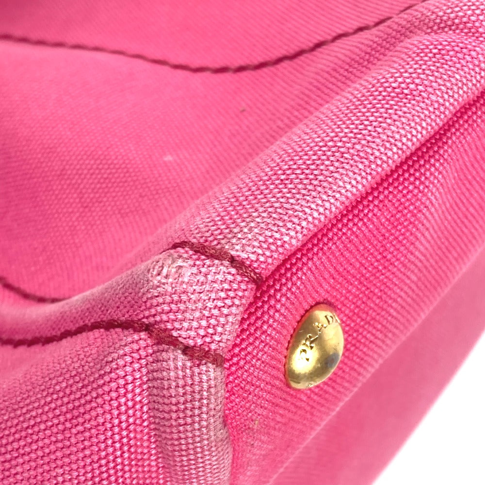 PRADA Handbag canvas pink Canapa logo M Women Used Authentic