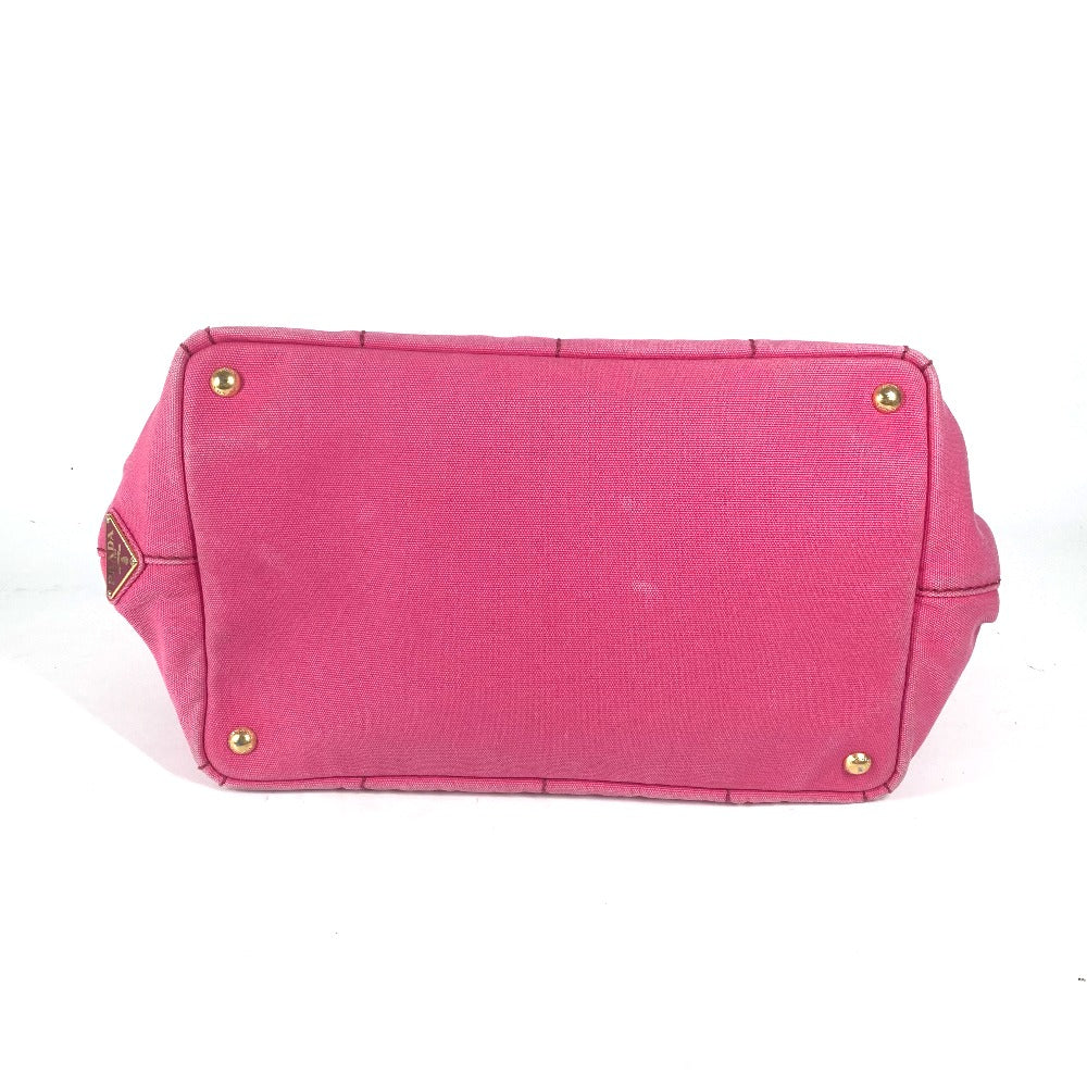 PRADA Handbag canvas pink Canapa logo M Women Used Authentic