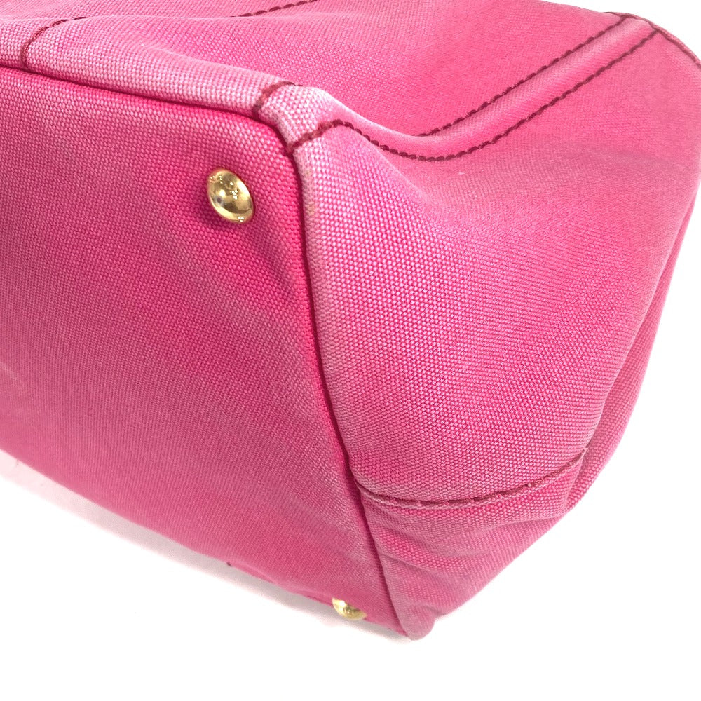 PRADA Handbag canvas pink Canapa logo M Women Used Authentic