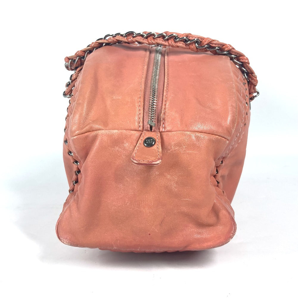 CHANEL Shoulder Bag leather Pink type WChain logo CC COCO Mark Luxury Line Women Used Authentic