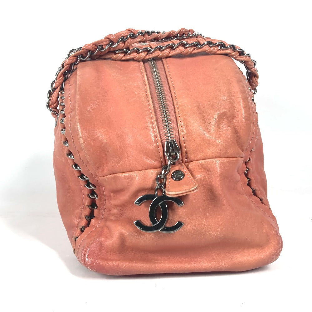 CHANEL Shoulder Bag leather Pink type WChain logo CC COCO Mark Luxury Line Women Used Authentic