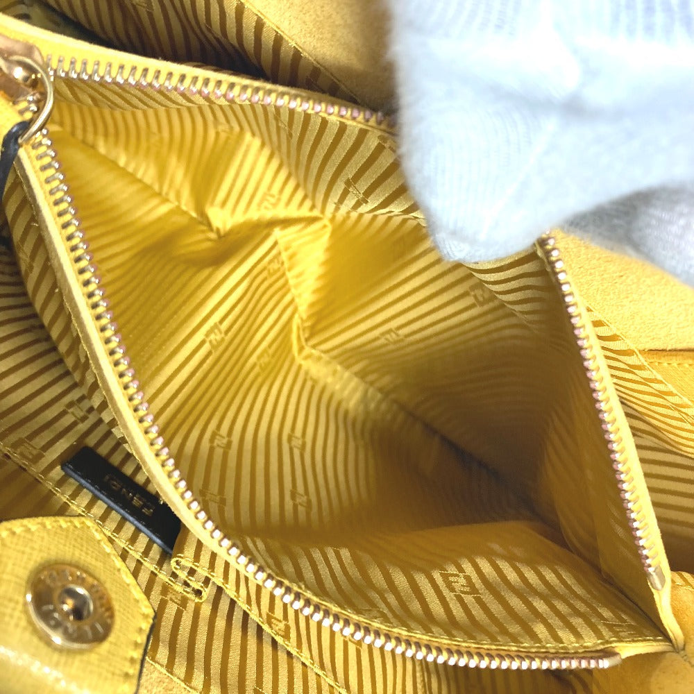 FENDI Handbag 8BH250 leather yellow Shoulder Bag Shoulder Bag Tote Bag To joule