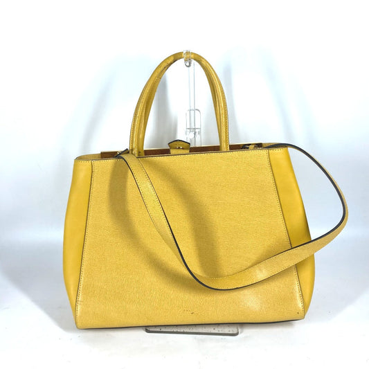 FENDI Handbag 8BH250 leather yellow Shoulder Bag Shoulder Bag Tote Bag To joule