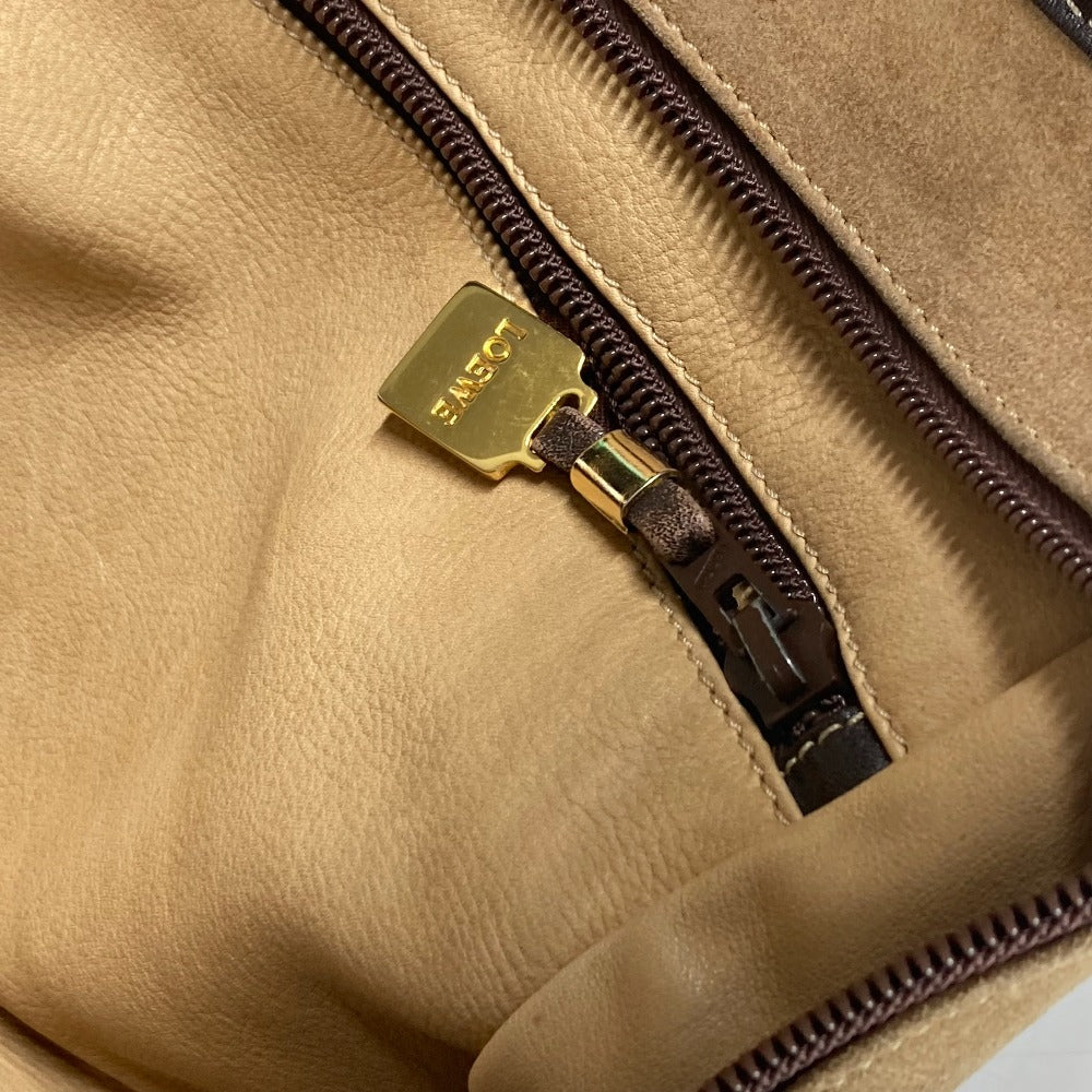 LOEWE Handbag Leather / suede beige Amazona 32 logo