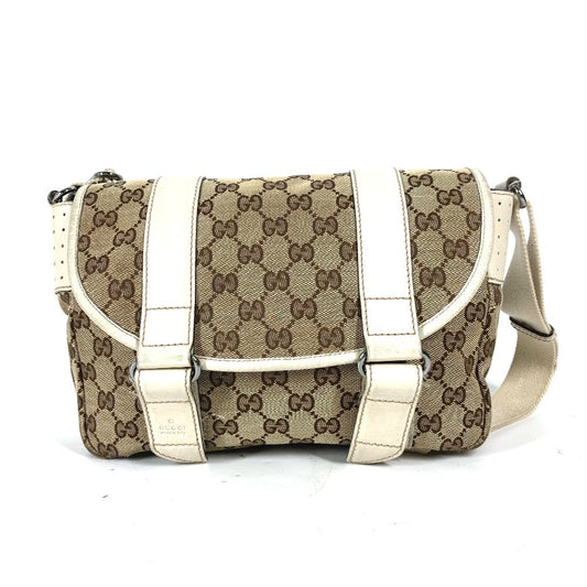 GUCCI Shoulder Bag 145858 GG canvas / leather beige GG