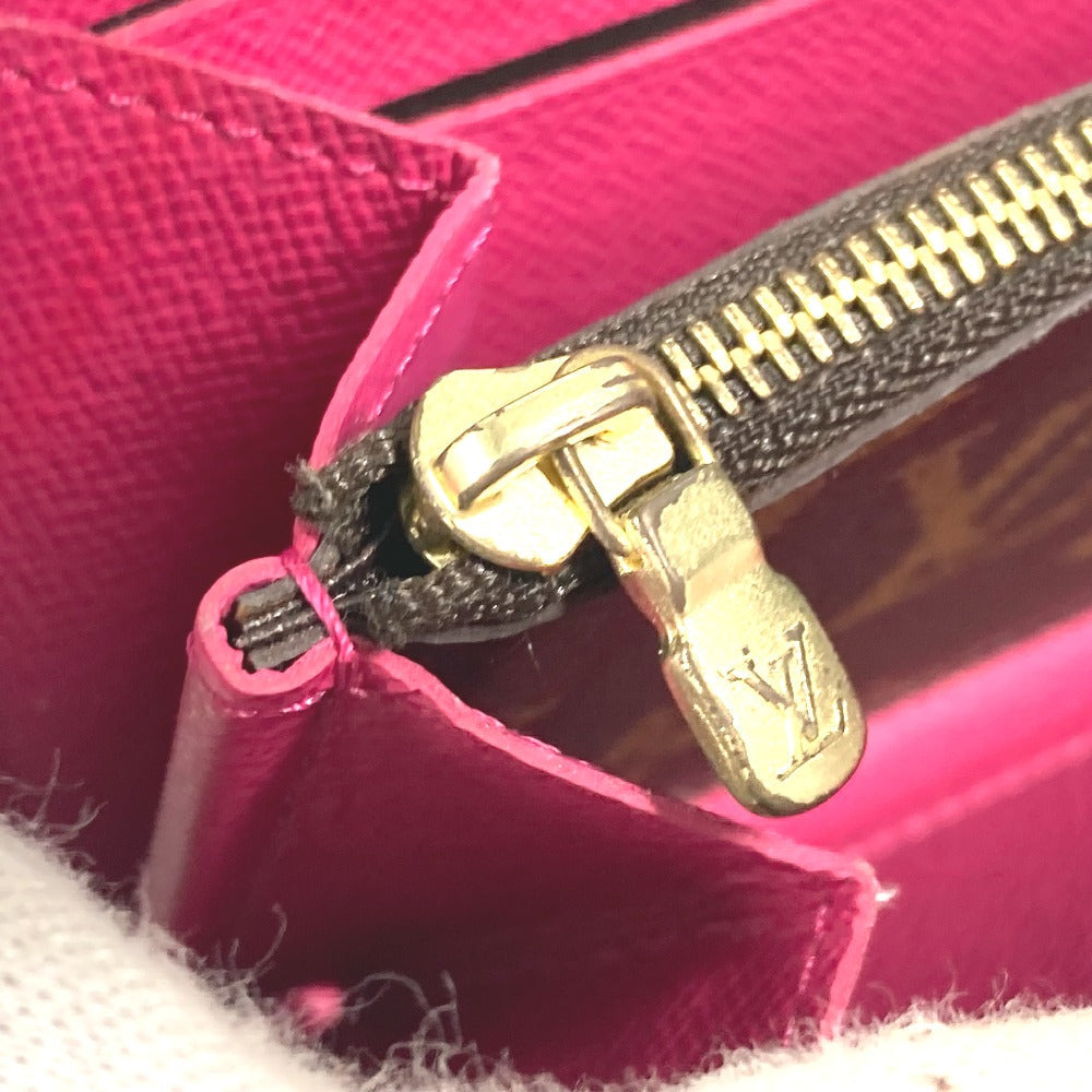 LOUIS VUITTON Long Wallet Purse M64201 Monogram canvas pink Monogram Flower Portefeuille Clemence