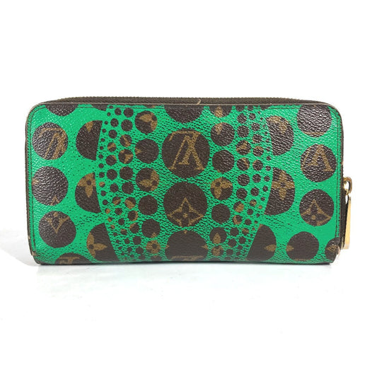LOUIS VUITTON Long Wallet Purse M60451 Monogram canvas green Monogram Pumpkin Dot Yayoi Kusama Zippy wallet
