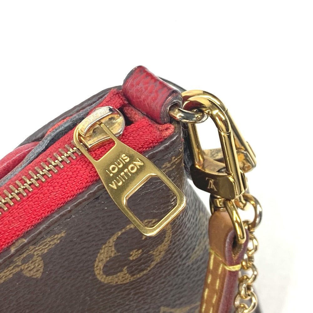 LOUIS VUITTON Shoulder Bag M41638 Monogram canvas Red Monogram Pallas clutch Women Used Authentic