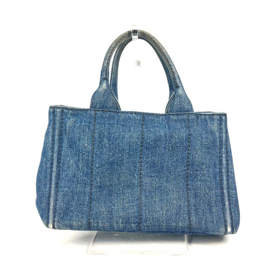 PRADA Handbag denim blue denim Canapa logo