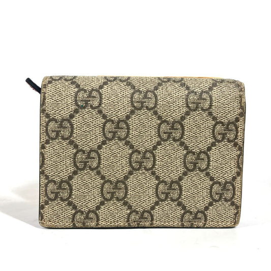 GUCCI Folded wallet 499380 GG Supreme canvas, leather Red GG Supreme Mystic Cat