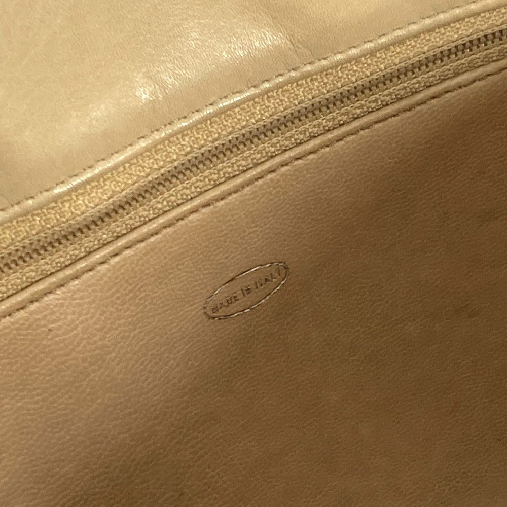 CHANEL Shoulder Bag leather beige vintage Matrasse quilting
