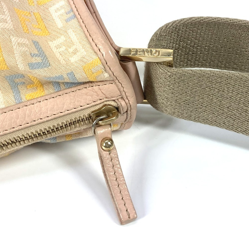 FENDI Shoulder Bag Leather / canvas multicolor Zucca logo unisex(Unisex) Used Authentic
