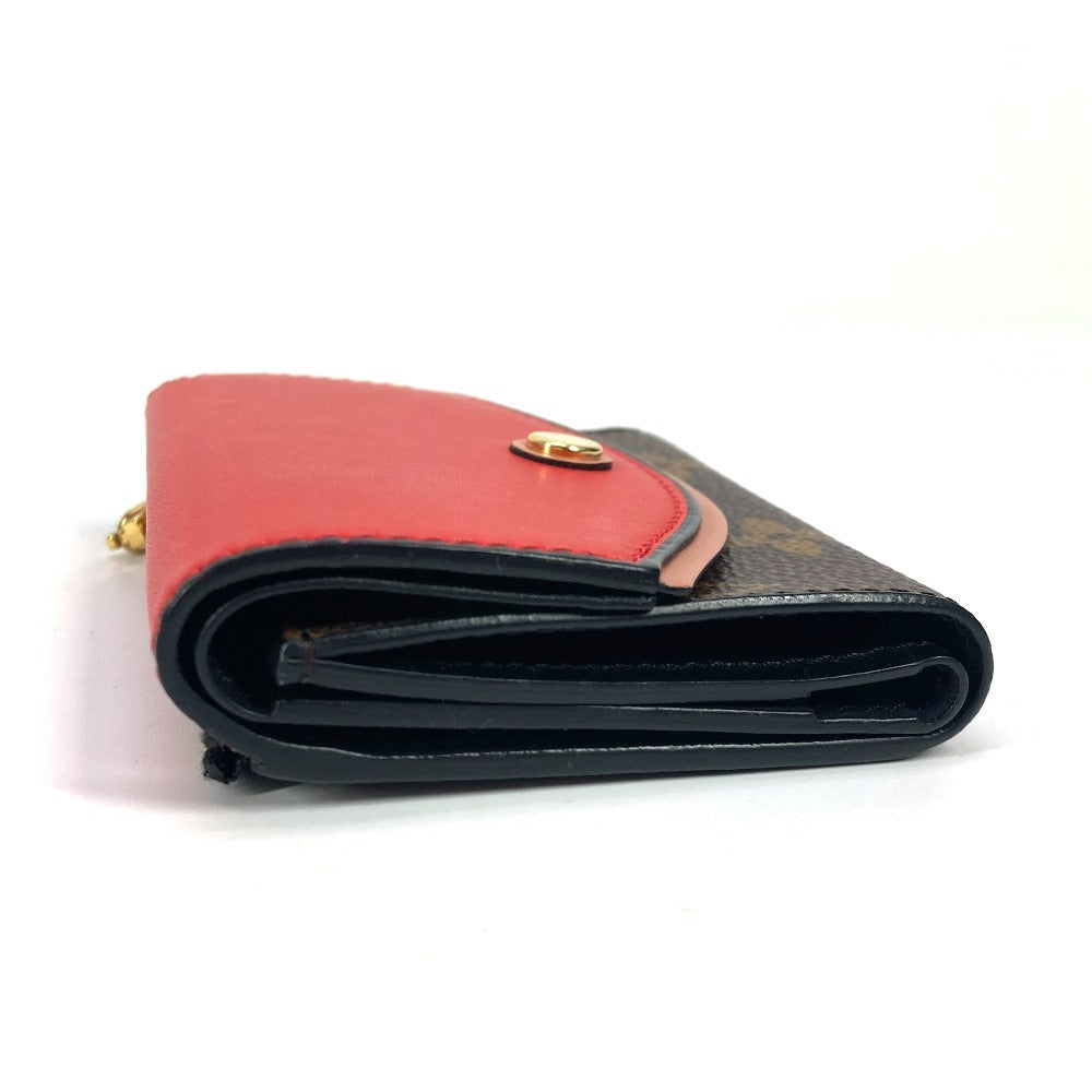 LOUIS VUITTON Trifold wallet M63904 Monogram canvas, leather Red Monogram Portefeuille Tuileries Compact Women Used Authentic