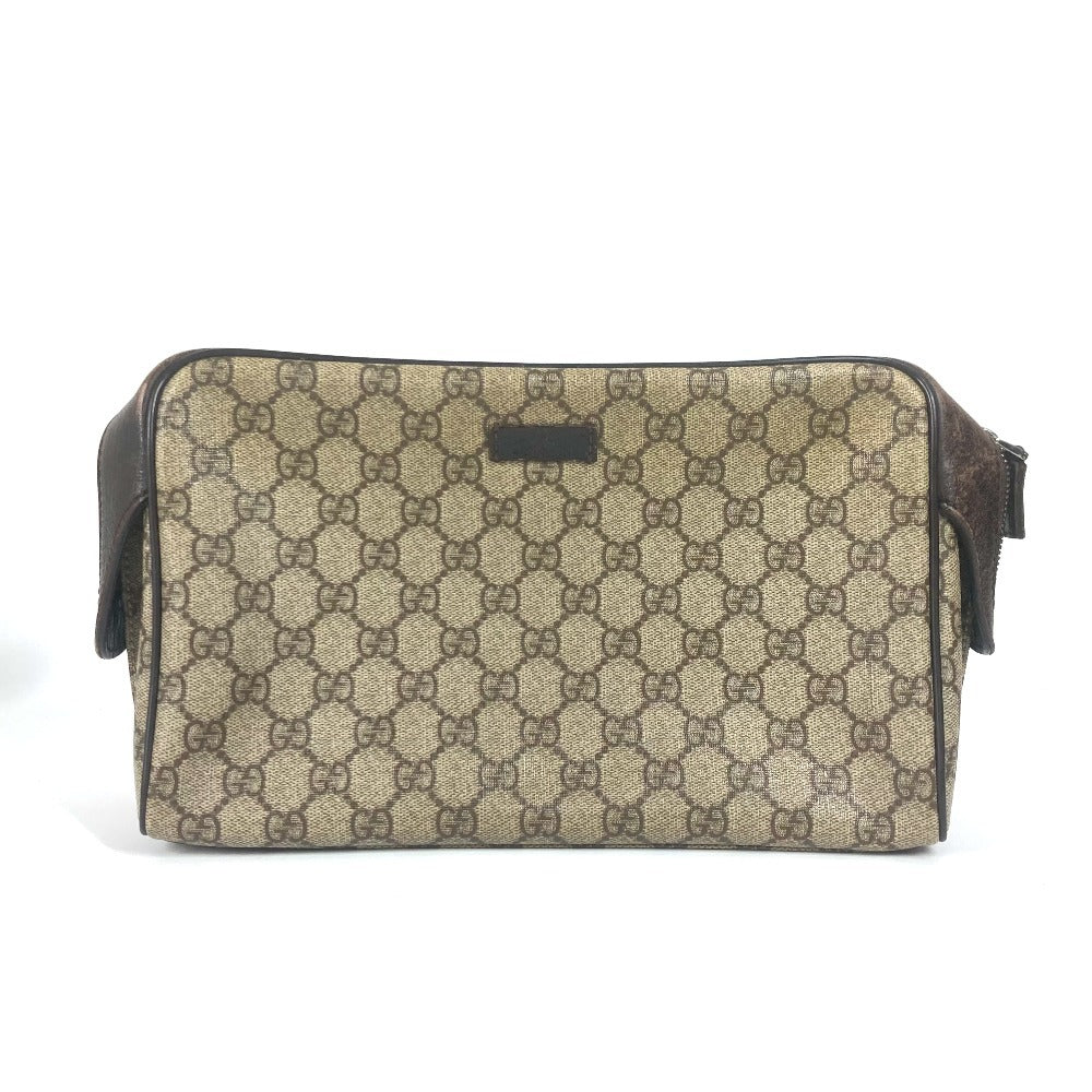 GUCCI Pouch 108891 GG Supreme canvas, leather beige GG Supreme logo