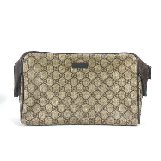GUCCI Pouch 108891 GG Supreme canvas, leather beige GG Supreme logo