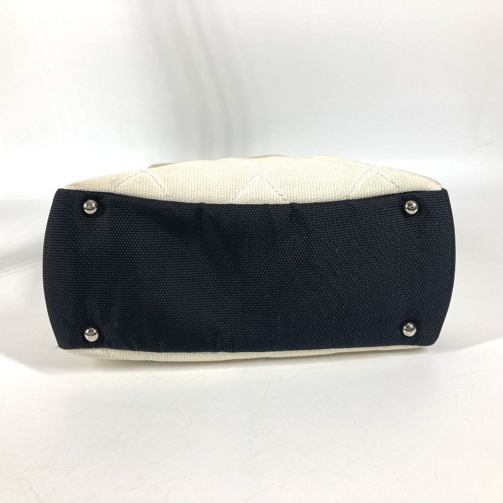 CHANEL Shoulder Bag A34208 canvas white CC COCO Mark Paris Biarritz PM Women Used Authentic