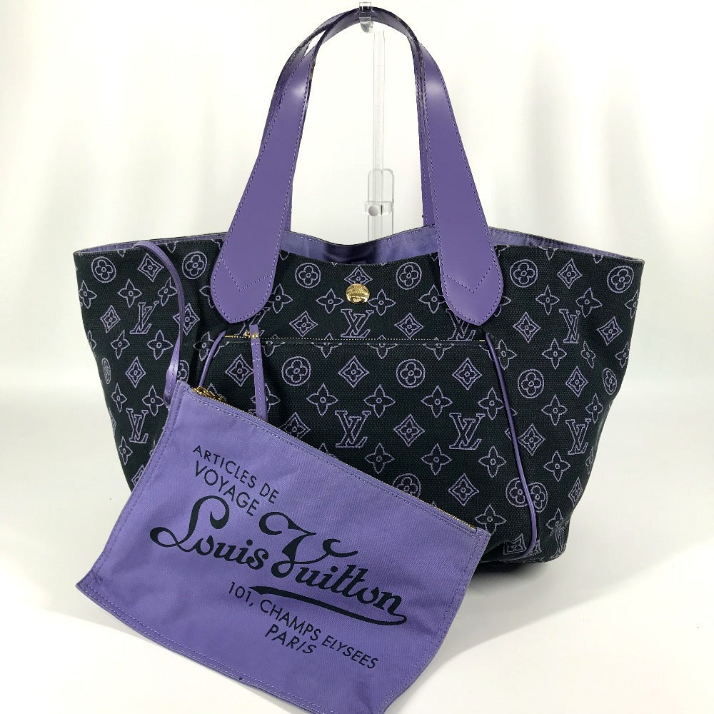 LOUIS VUITTON Shoulder Bag M95983 Leather / canvas purple Monogram beach line Hippo Ipanema PM