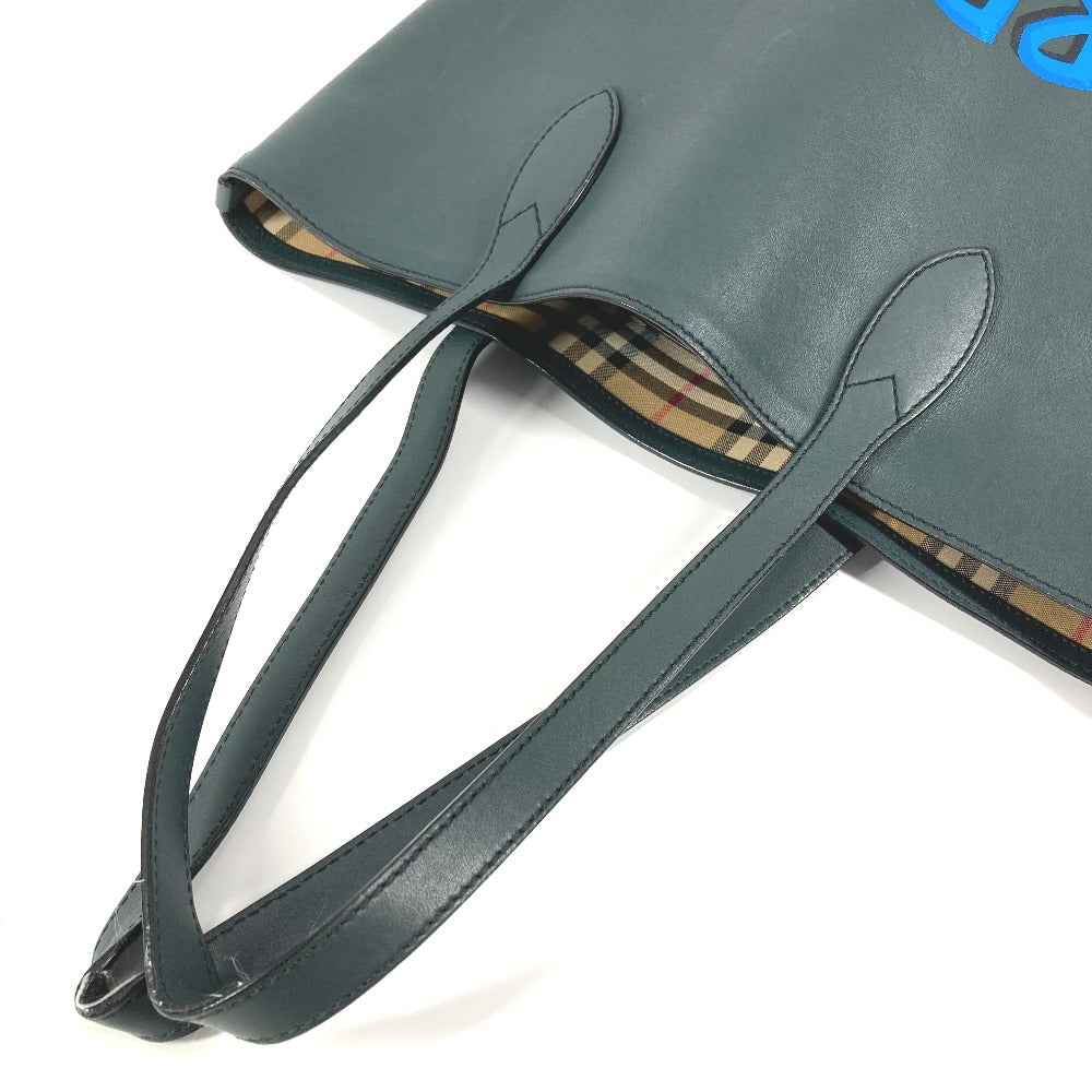 BURBERRY Shoulder Bag 4077155 leather khaki logo unisex(Unisex) Used Authentic