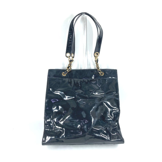 CHANEL Shoulder Bag Patent leather black Shoulder Decacoco CC COCO Mark