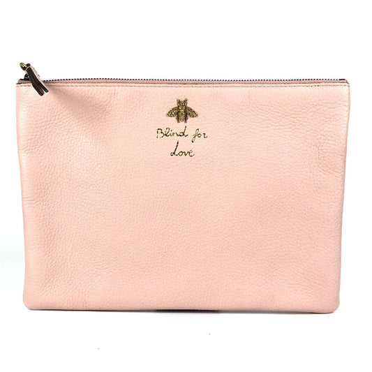 GUCCI Clutch bag 460187 leather pink logo