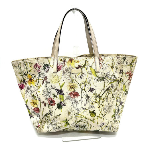 GUCCI Tote Bag 282439 Leather / canvas multicolor bag handbag Flora floral pattern Women Used Authentic