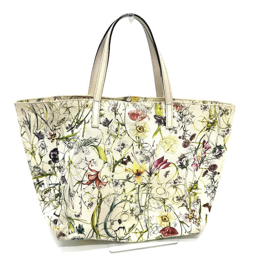 GUCCI Tote Bag 282439 Leather / canvas multicolor bag handbag Flora floral pattern Women Used Authentic