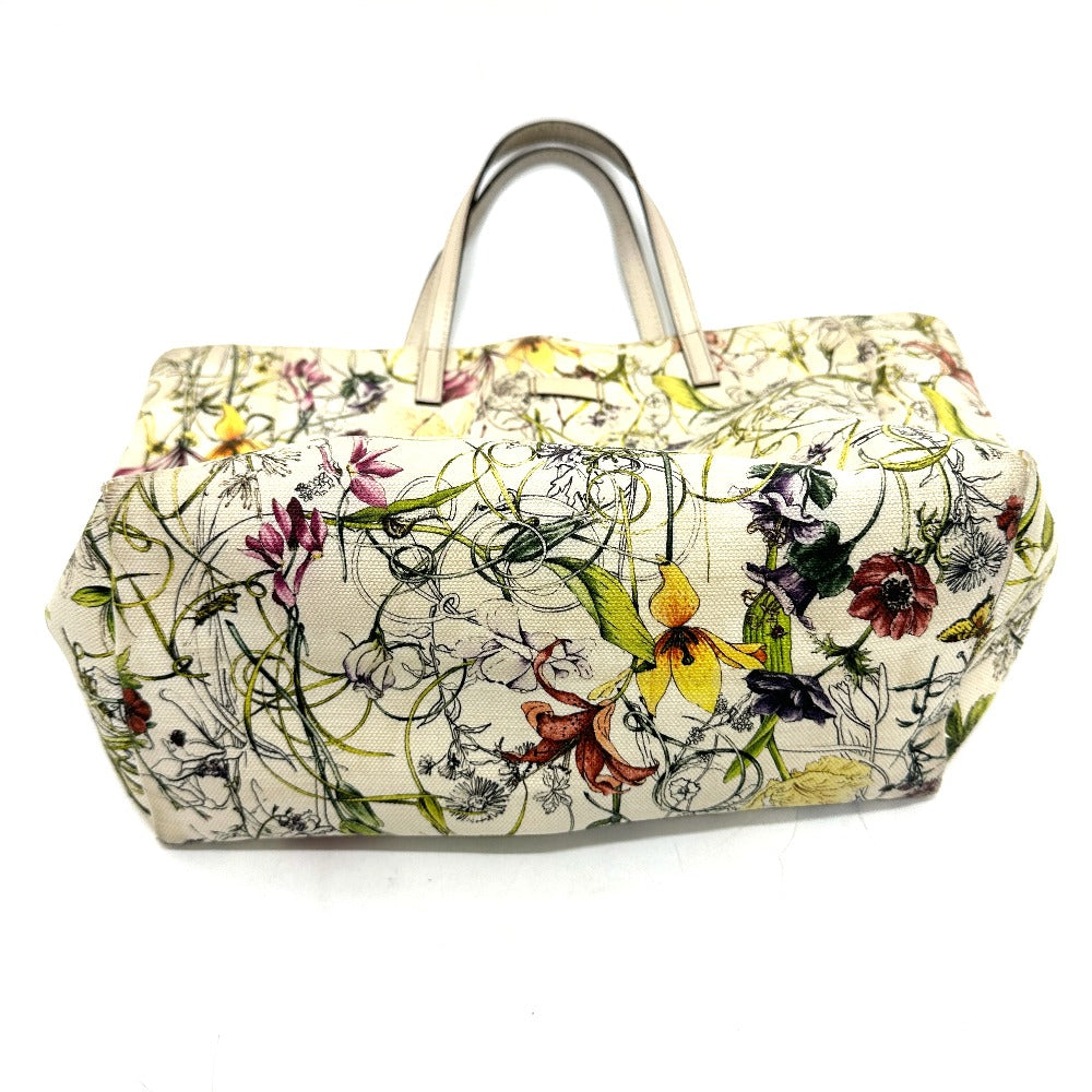 GUCCI Tote Bag 282439 Leather / canvas multicolor bag handbag Flora floral pattern Women Used Authentic