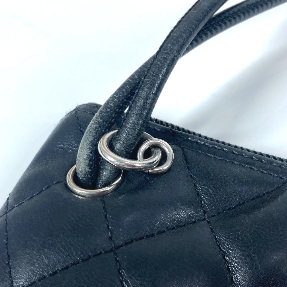 CHANEL Shoulder Bag leather black Cambon line CC COCO Mark