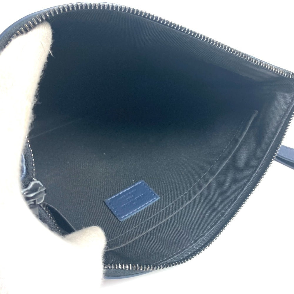 LOUIS VUITTON Clutch bag M83382 Monogram shadow leather Navy Monogram shadow pochette to go unisex(Unisex) Used Authentic