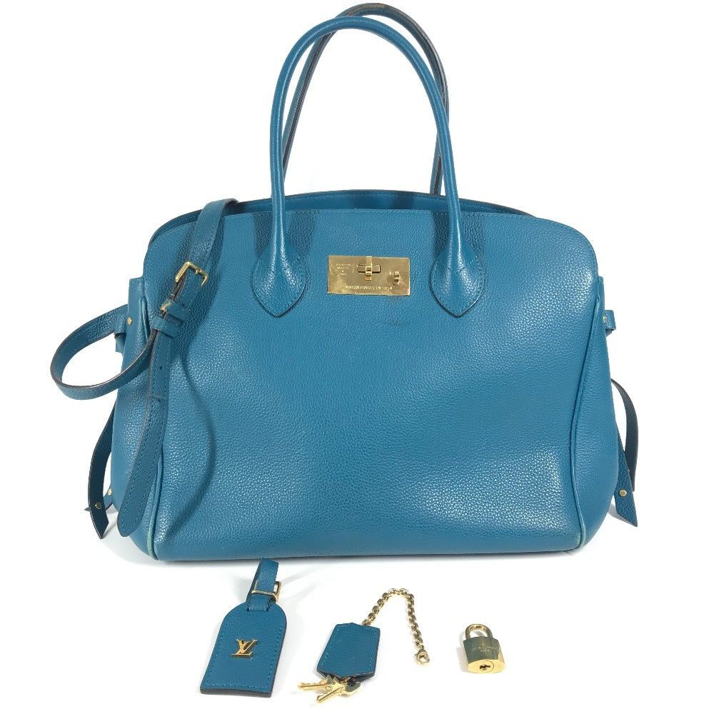 LOUIS VUITTON Tote Bag M55023 Taurillon Clemence Leather blue Mira MM
