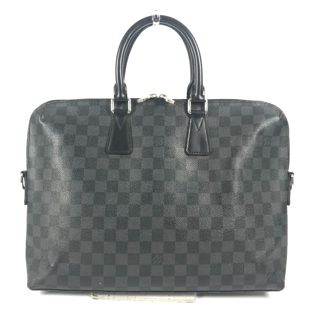 LOUIS VUITTON Business bag N48224 Damier Grafitto Canvas black Damier Grafitte Porto de Cumanjour PDJ