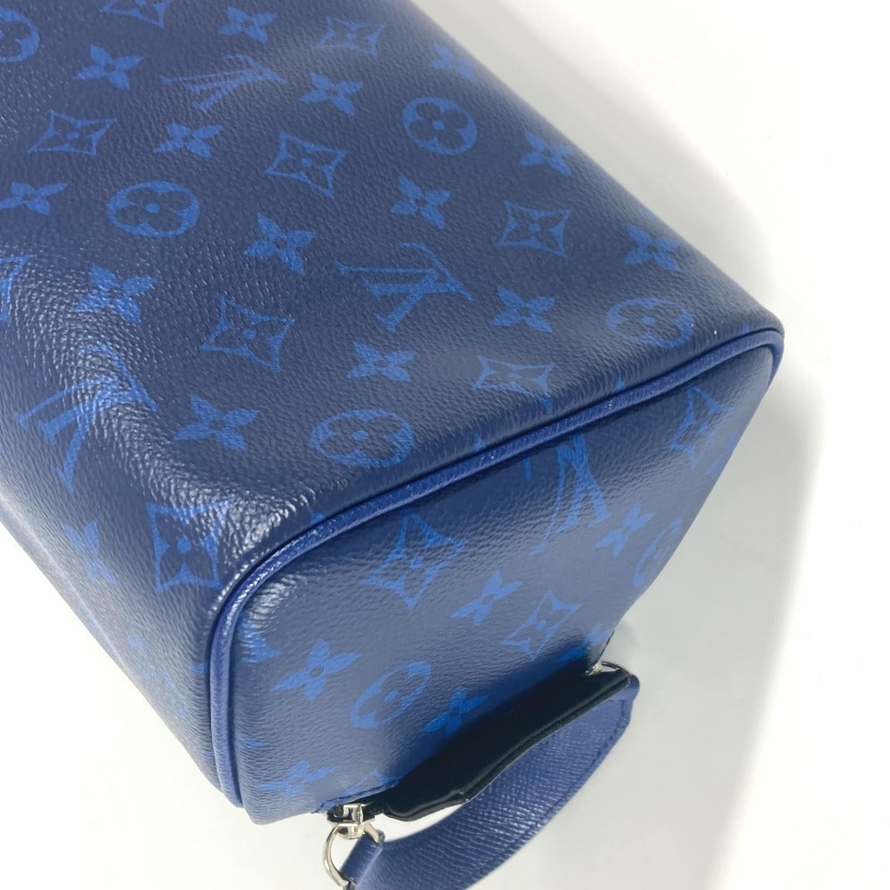 LOUIS VUITTON business bag M30849 Monogram canvas, Taiga leather blue Taigalama Dop kit