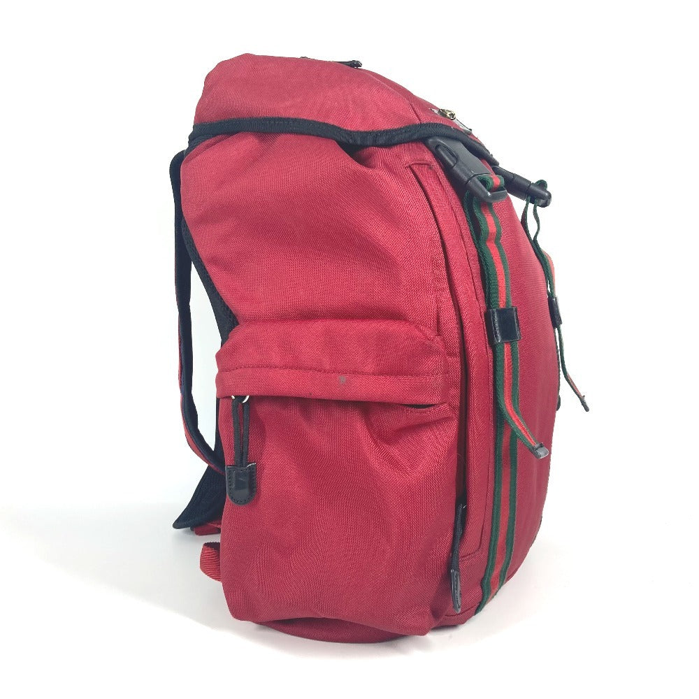 GUCCI Backpack 429037 Nylon canvas Red Taiga head Techno logo Sherry line Web line
