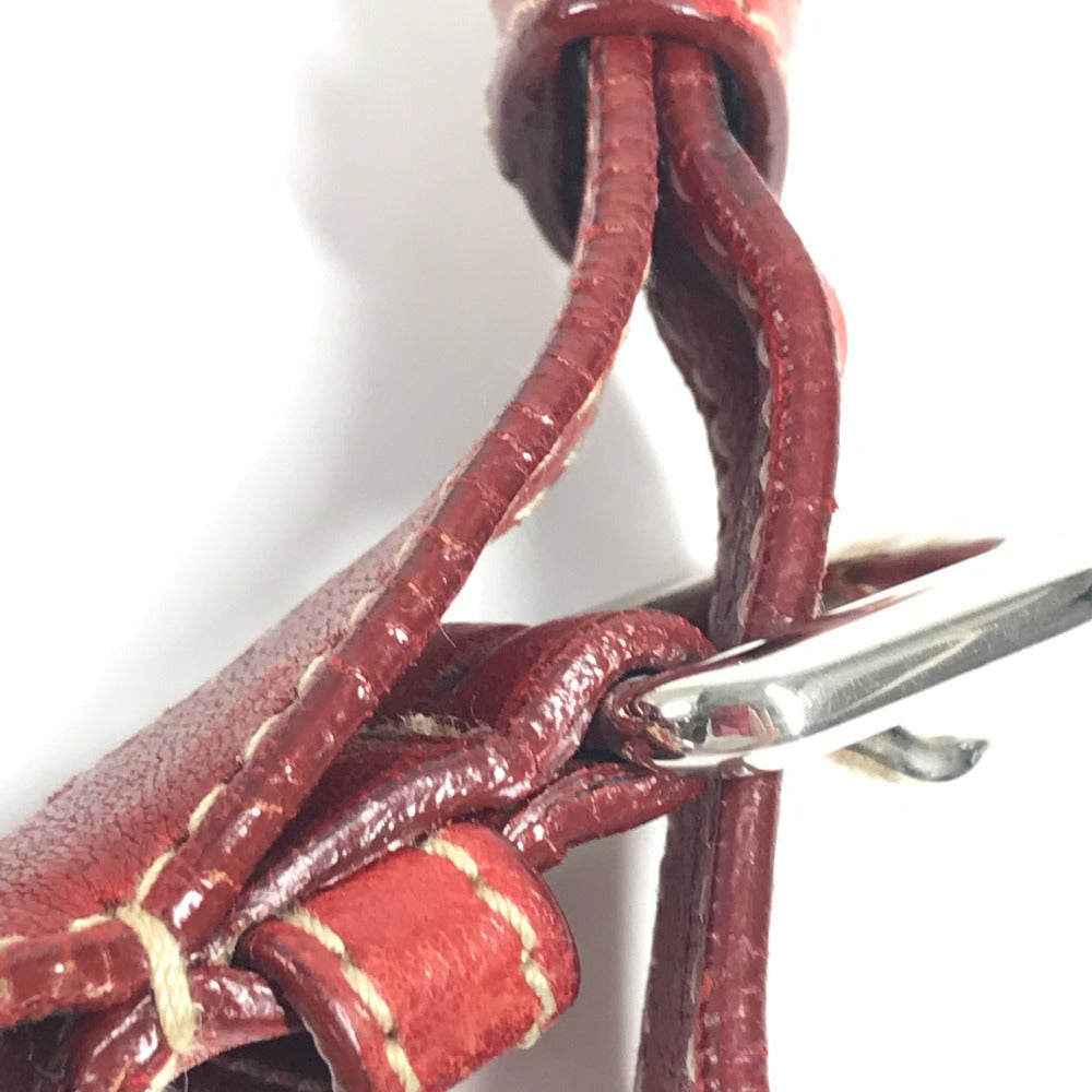 PRADA Shoulder Bag Leather / canvas Red logo