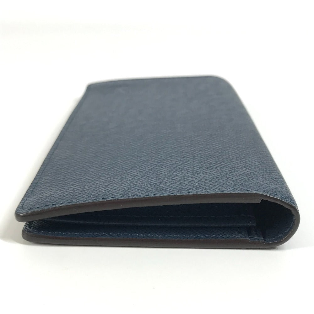 LOUIS VUITTON Long Wallet Purse M33404 Taiga Leather Navy Taiga Portefeuille Ron