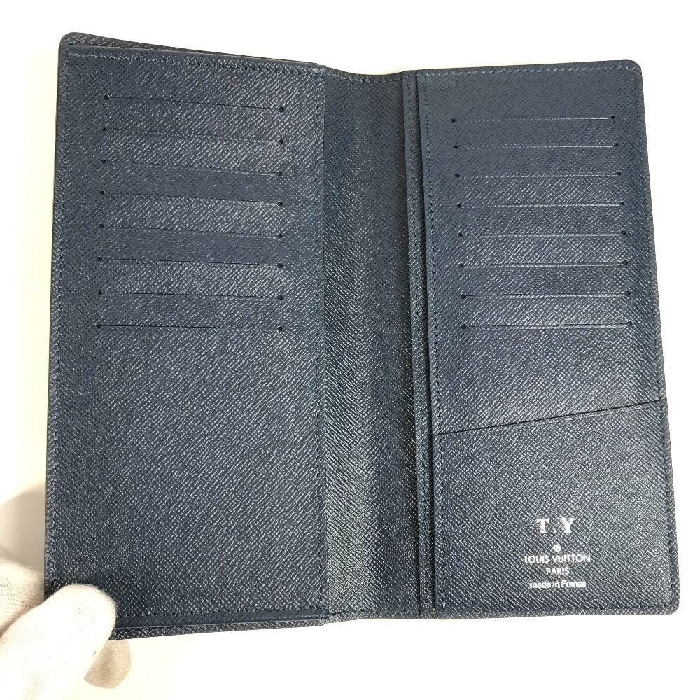LOUIS VUITTON Long Wallet Purse M33404 Taiga Leather Navy Taiga Portefeuille Ron