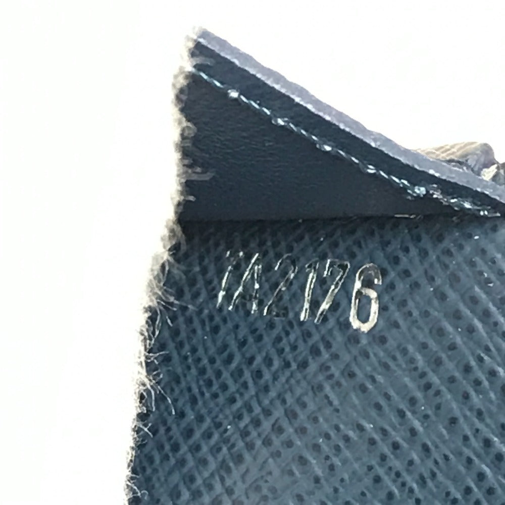 LOUIS VUITTON Long Wallet Purse M33404 Taiga Leather Navy Taiga Portefeuille Ron