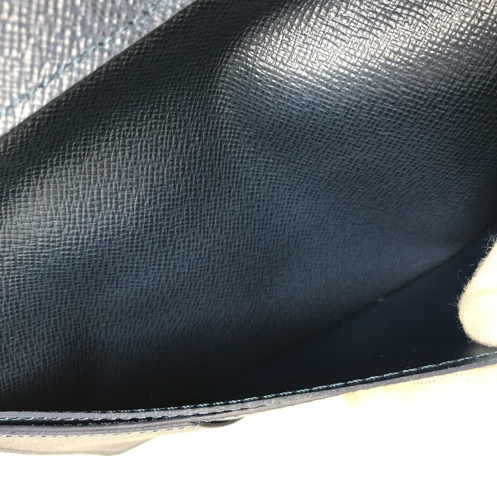 LOUIS VUITTON Long Wallet Purse M33404 Taiga Leather Navy Taiga Portefeuille Ron