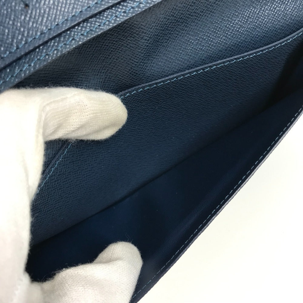 LOUIS VUITTON Long Wallet Purse M33404 Taiga Leather Navy Taiga Portefeuille Ron