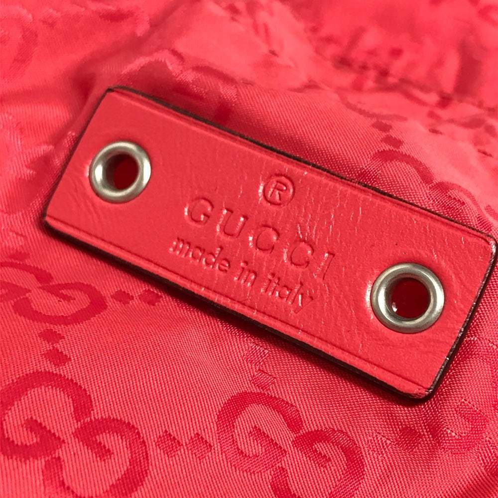 GUCCI Shoulder Bag 223669 Nylon Red GG Teddy Bear Eco Bag