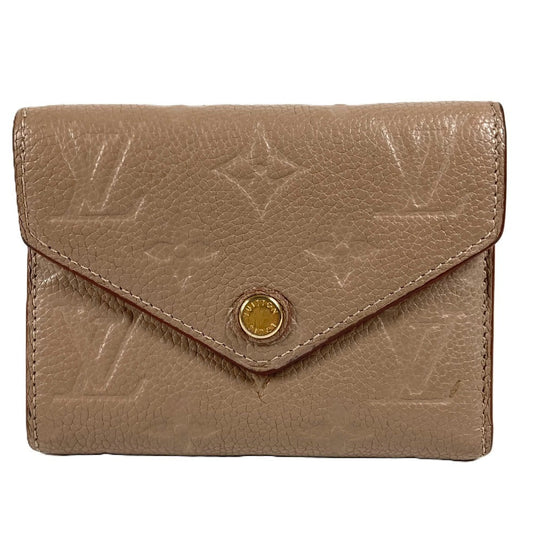 LOUIS VUITTON Trifold wallet M63529 Monogram Ann Platt Leather beige Monogram Ann Platt Portefeuille Victorine