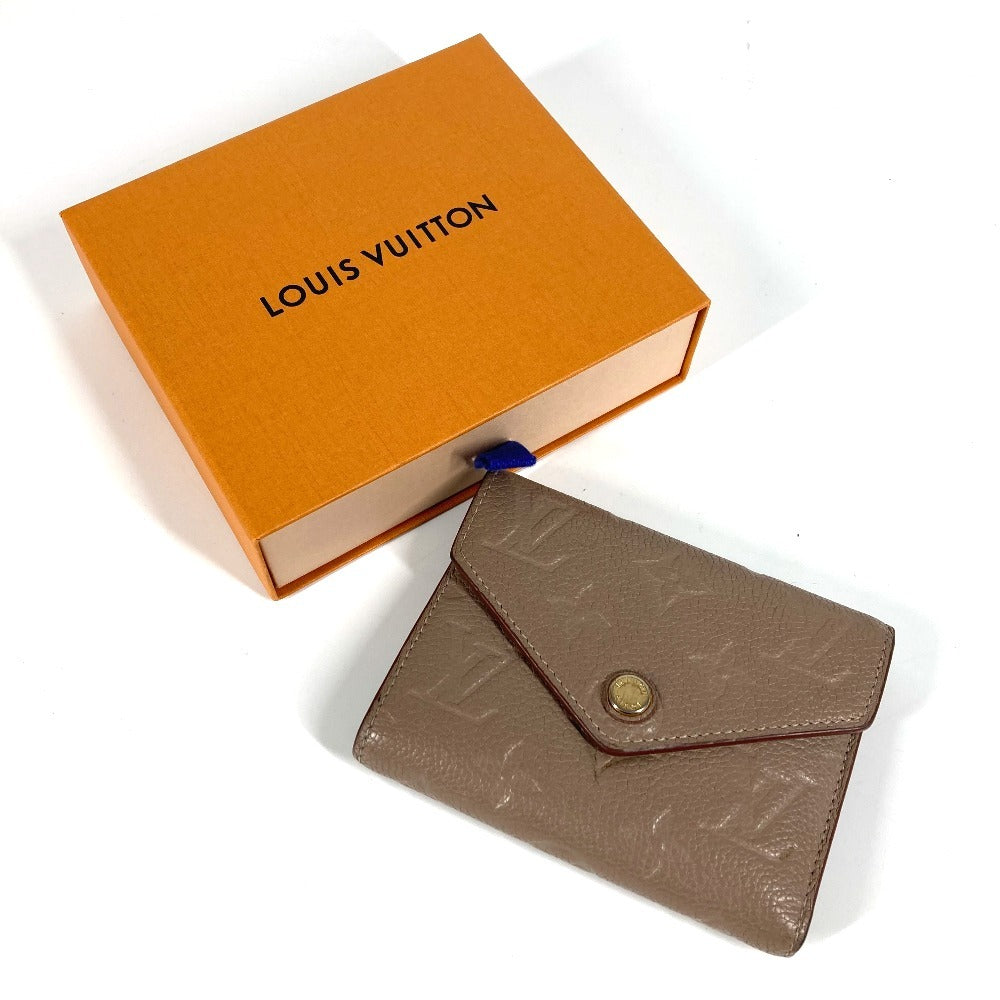 LOUIS VUITTON Trifold wallet M63529 Monogram Ann Platt Leather beige Monogram Ann Platt Portefeuille Victorine