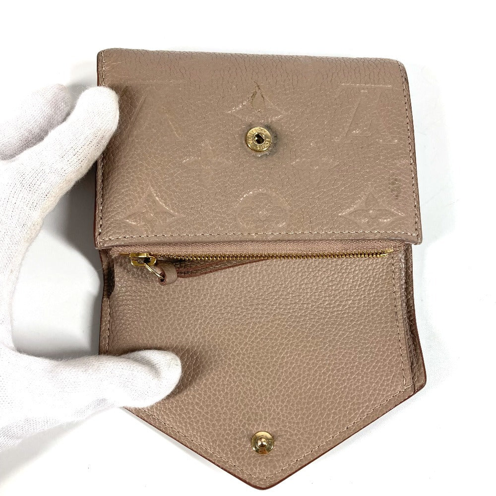 LOUIS VUITTON Trifold wallet M63529 Monogram Ann Platt Leather beige Monogram Ann Platt Portefeuille Victorine