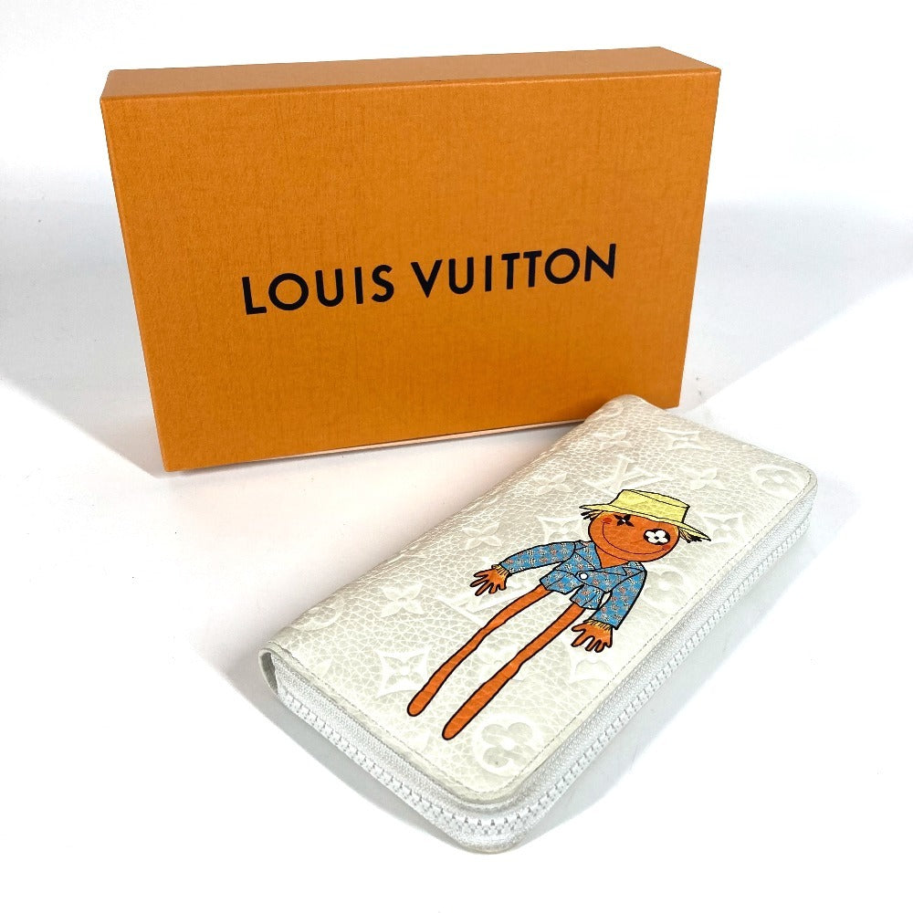 LOUIS VUITTON Long Wallet Purse M80337 Taurillon Clemence Maurice white LV friend Zippy Wallet Vertical