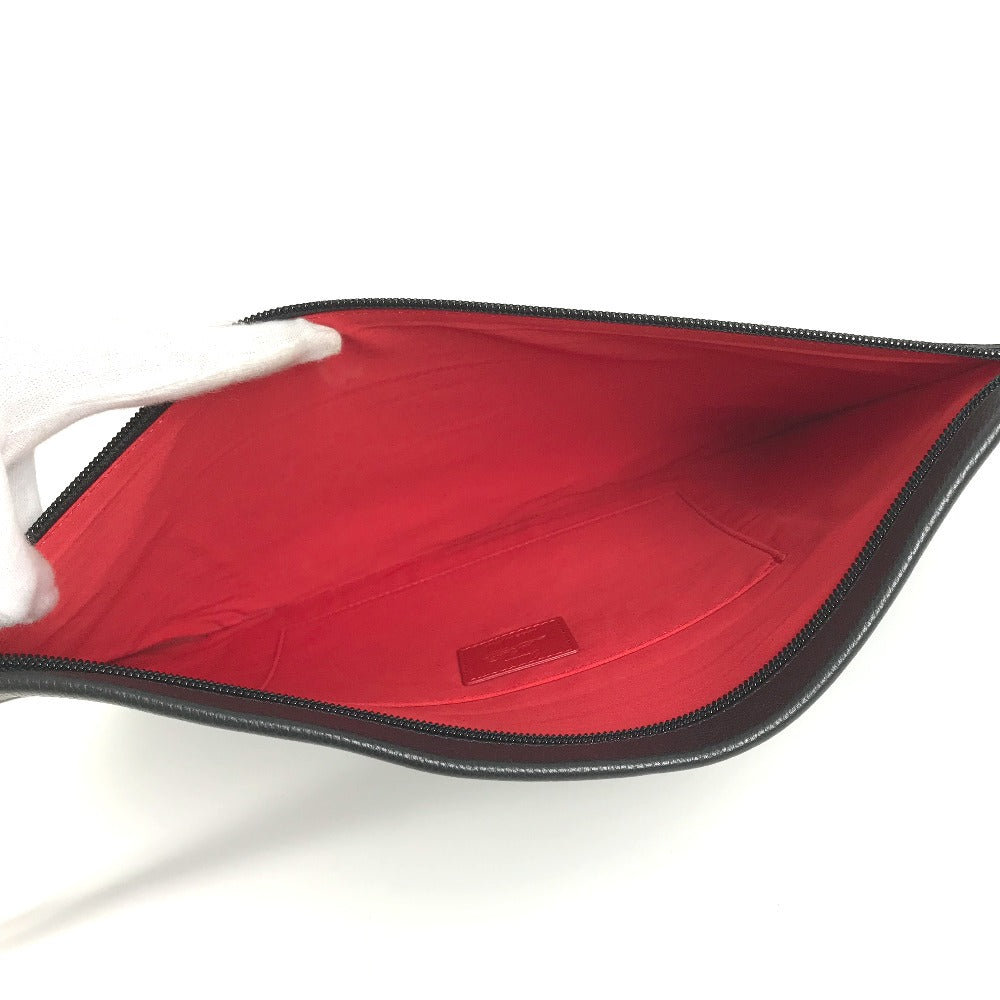 Christian Louboutin Clutch bag Rubber, Leather black By color Sole logo